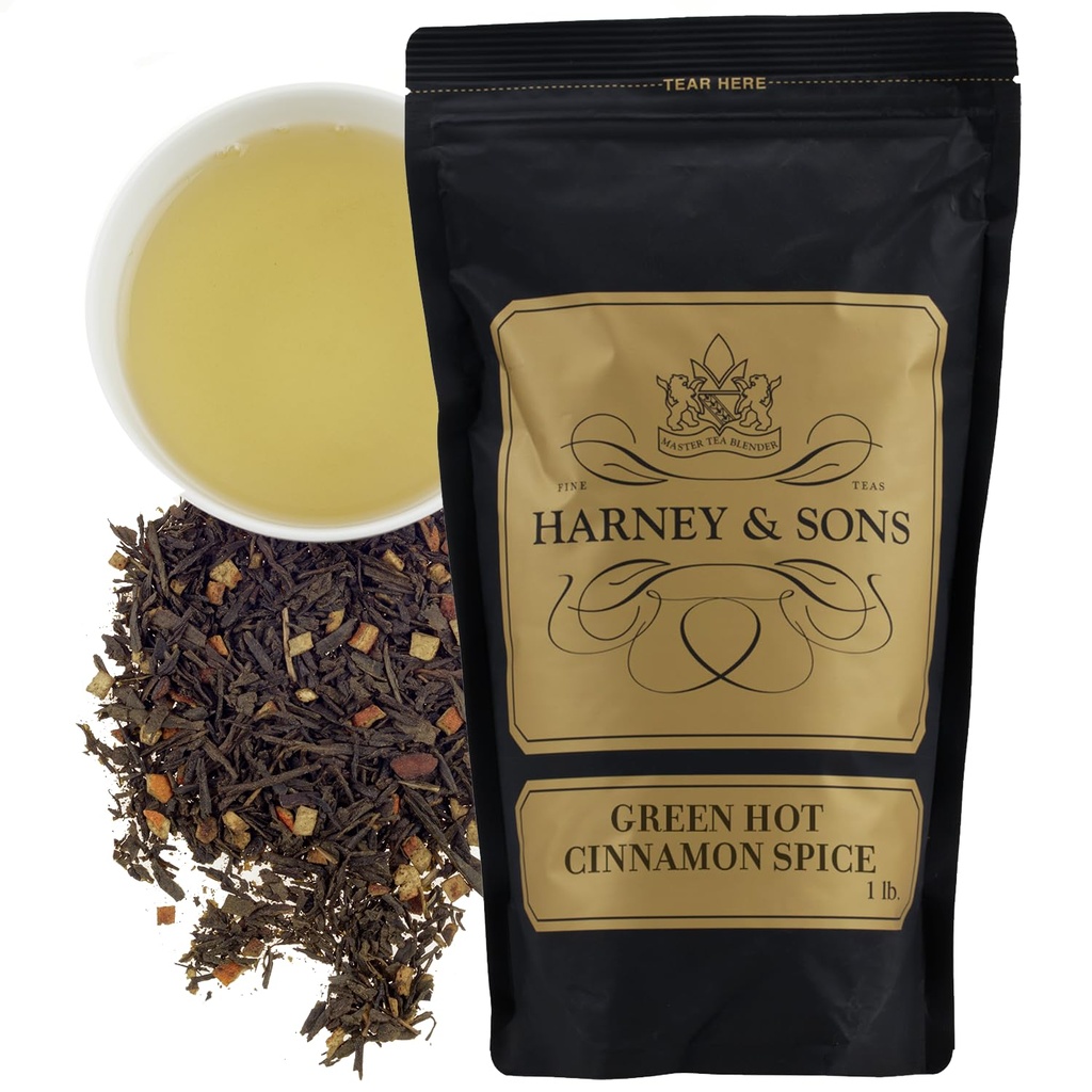 Harney and Sons Green Hot Cinnamon Spice Tea| 16 oz Loose Blatt Tee