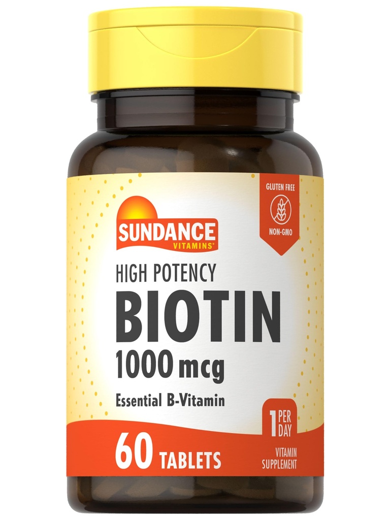 Sundance High Potency Biotin 1000 mcg Supplement | Essential B Vitamin Tabletten | Vegetarisch, Non-GMO & Gluten kostenlos