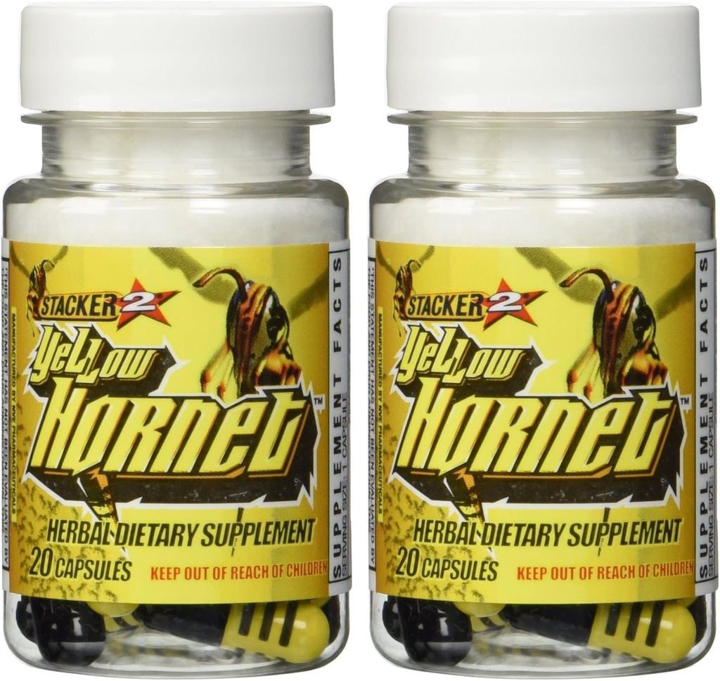 Stacker 2 Gelb Hornet Ephedra Free - 2 Flaschen - 40 Kapseln