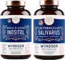 WINDSOR BOTANICALS Myo & D-Chiro Inositol e Lactobacillus Salivarius Probiotic Health Support Bundle