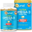 Qunol Omega 3 Huile de poisson Mini Softgels, 1000mg Huile de poisson ultra pure, Soutien de santé cardiaque, Suppléments Omega 3 DHA, Saveur de citron, 2 mois d'approvisionnement, 120 Compte