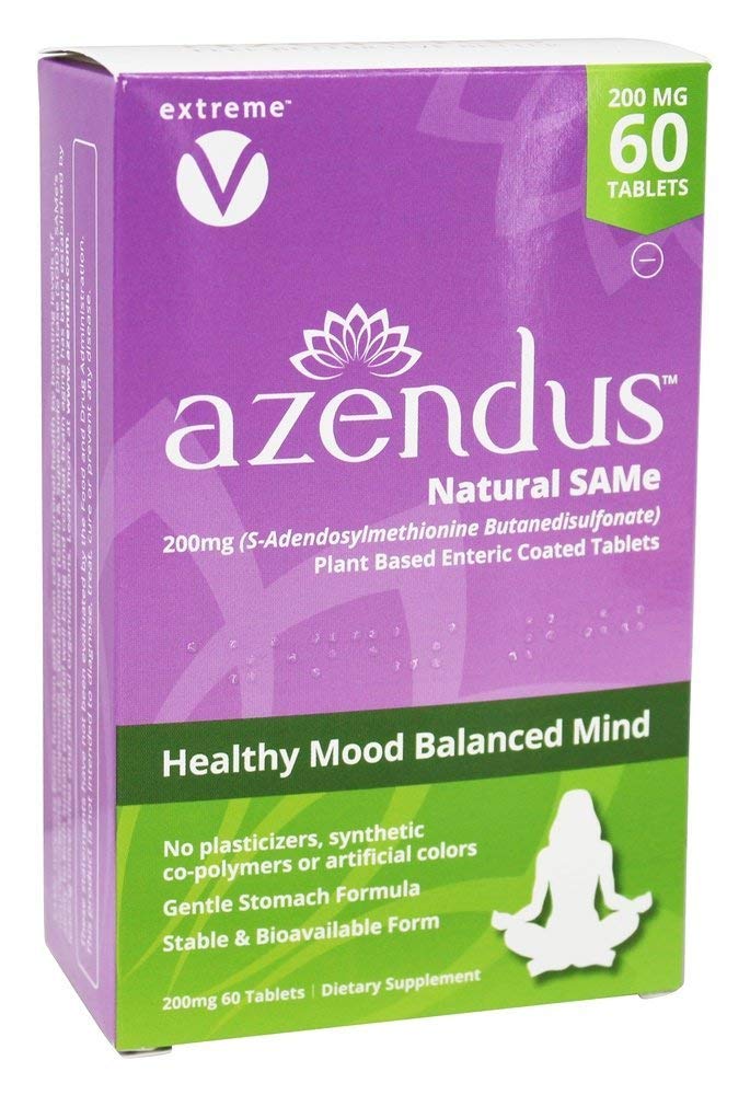 Azendus Mood 200mg S-Adendosylmethionin Butanedisulfonat (Same) (2 Boxen - 120 Enteric Coated Tablets) Vegan, Glutenfrei, Sojafrei