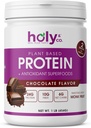 Agitazione di miscela proteica basata su piante, Gluten Free Chocolate Flavored, Kosher, per uomini e donne, 2 miliardi di probiotici, Monk Fruit Sugar- 16 oz (1 LB)