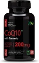 Générique Viva High Absorption CoQ10 avec Turmeric - Suppléments nutritionnels antioxydants, santé cardiaque et santé de la fonction cérébrale - Ubiquinol pour la santé mitochondriale - 200mg 60 Capsules