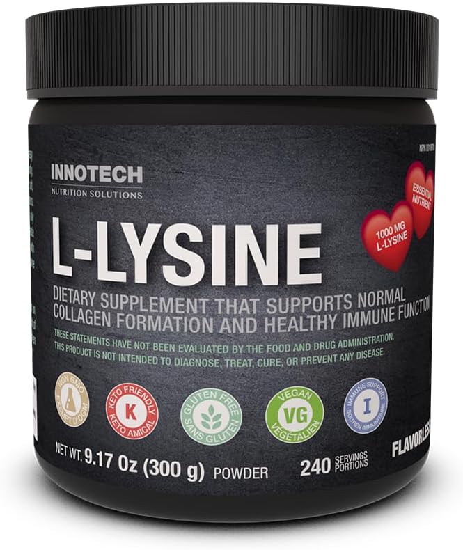 INNOTECH Nutrition L-Lysine Powder 300 g (Pure L-Lysine)