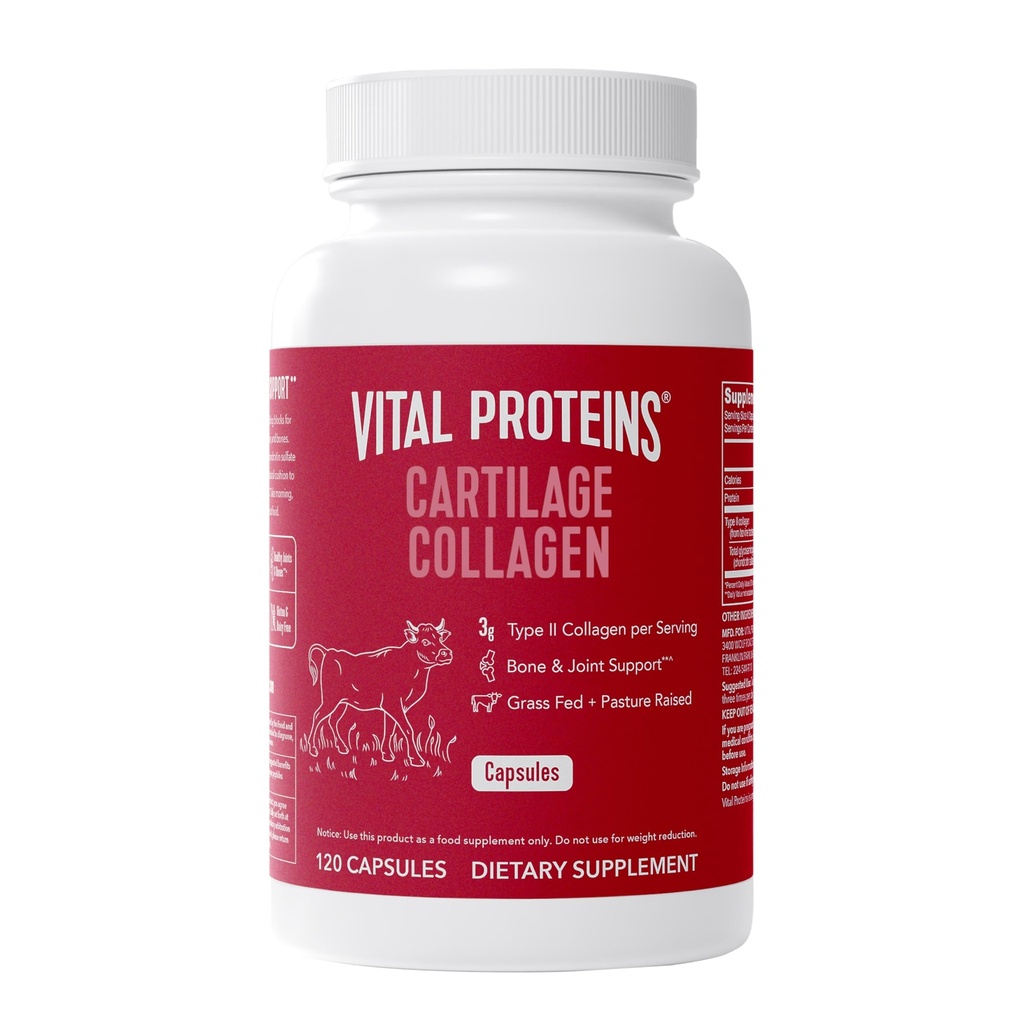 Pilules de collagène de cartilage, supplément de collagène et de sulfate de chondritine de type II pour la récupération et la santé des cheveux, de la peau, des ongles et des articulations - 750 mg