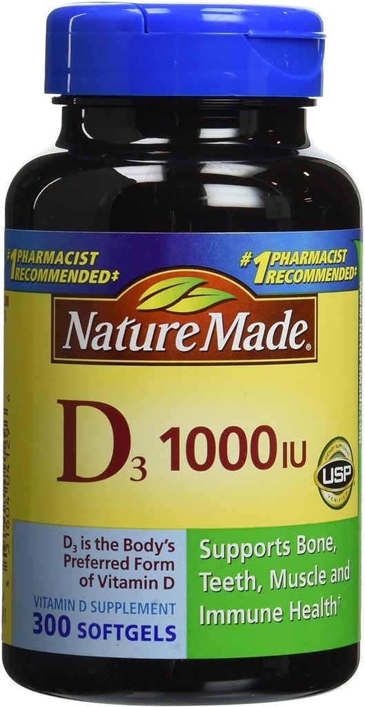 Nature Made Vitamin D3 1000 IE, 300 Tabletten
