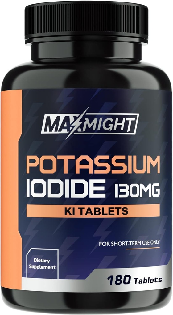 Potassium Iodide 130 mg, Non OGM, Integratore alimentare, 180 compresse, Fino a 6 mesi di fornitura, Potassium Iodide Pills, YODO Naciente, Made in the USA
