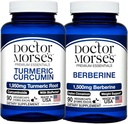 Medico Morse curcuma currica 1950mg & Berberina 1500mg Bundle - Supporto congiunto, Metabolismo sano, e Boost immunitario con BioPerine & Ceylon Cinnamon, FDA-Registered, NSF-Certified 90 capsule