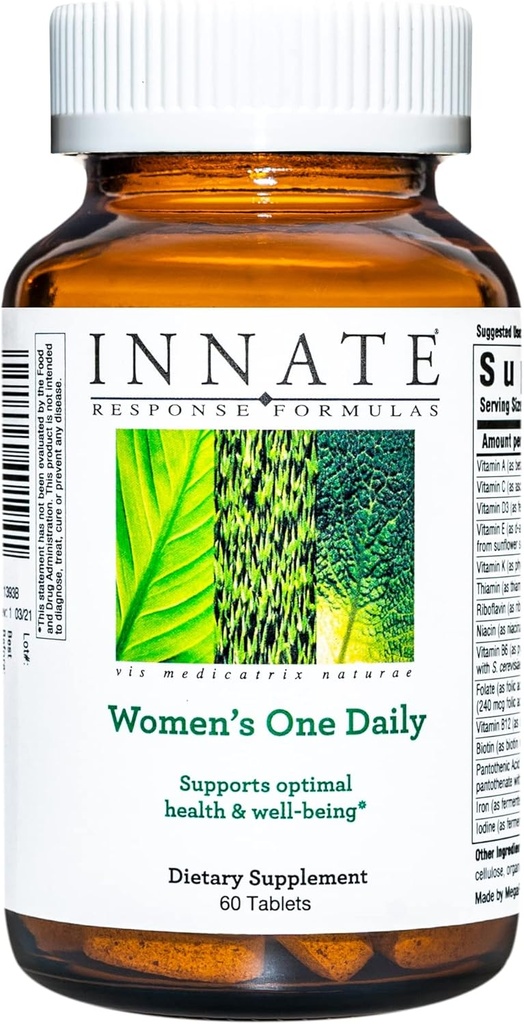 Formula di risposta innata Donna One Daily - Multivitamin giornaliero per le donne - Supporta la salute ottimale e il benessere - Vegetariano, Non OGM e Kosher - Realizzato senza 9 allergeni alimentari - 60 compresse