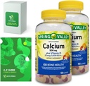 Kalzium Plus Vitamin D, Adult Gummies, 500mg, 1000 IU, sortierte Flavors, 100 Ct (2 Pack) Bundle mit exklusiven Vitaminen & Minerals - A bis Z - Bessere Light&Spring Guide (3 Artikel)