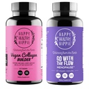 Happy Healthy Hippie Gehen Sie mit der Flow Menopause Unterstützung & Vegan Collagen Builder Collagen Pillen