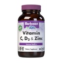 BlueBonnet Nutrition Vitamine C, D3 & Zinc, Immune Health*, non-OGM, certifié Casher, sans gluten, sans soja, sans lait, 50 capsules végétales, 50 portions