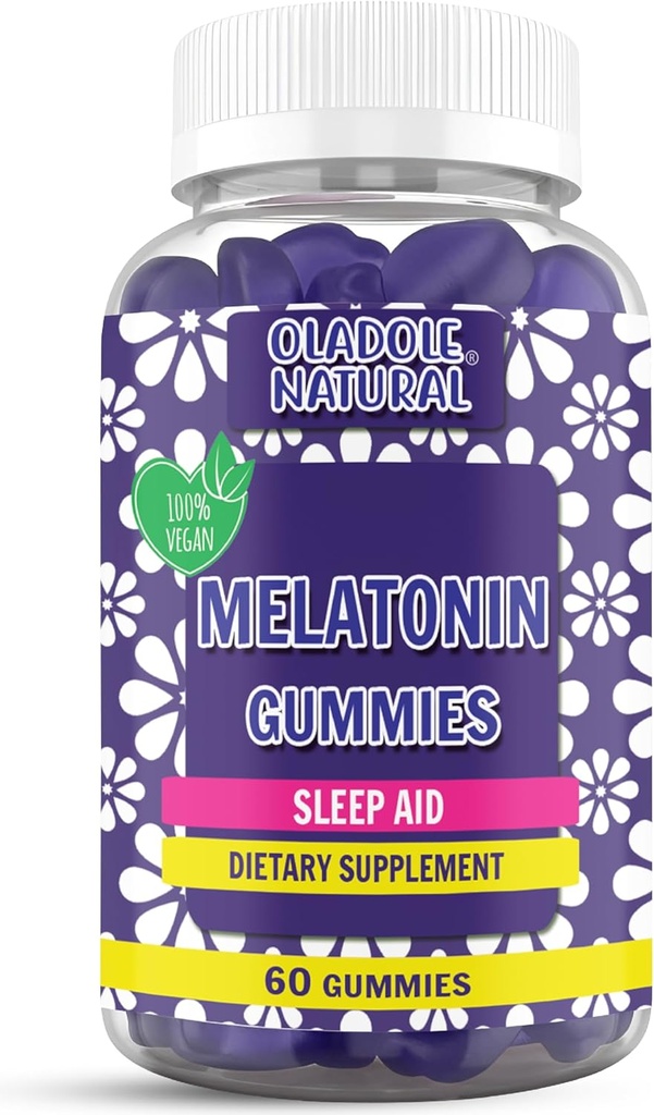 Oladole Natural Sleep Complex 86mg Extra Strength Melatonin, L-theanine, Passiflora, 5-HTP, Ghana Seed Extract | Sleep Support promuove il relax & Fall Asleep più veloce - 60 Gummies, Grape Flavor