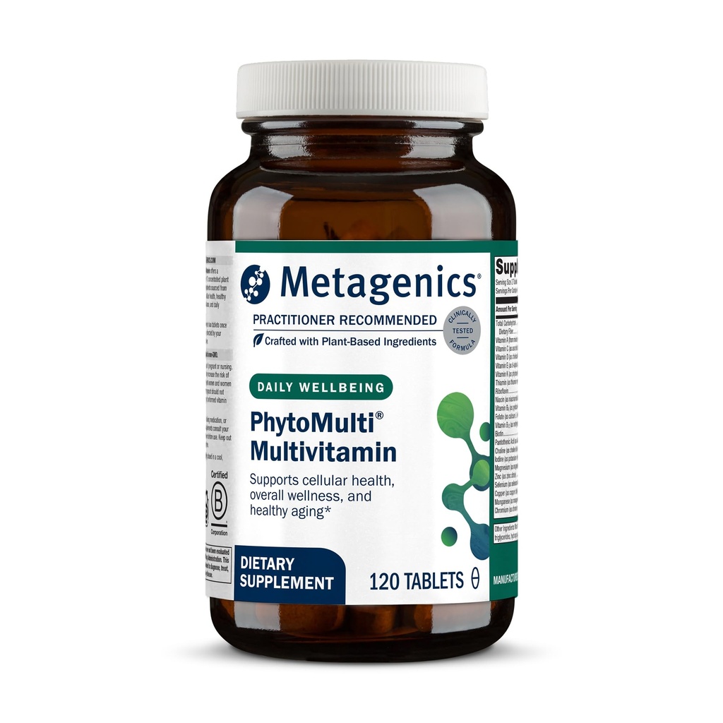 Metagenics PhytoMulti Multivitamin - Supporta l'invecchiamento sano, la salute cellulare e il benessere generale - per gli uomini e le donne - oltre 20 vitamine e minerali essenziali - con vitamina B6, Lutein & Zinc - 120 compresse