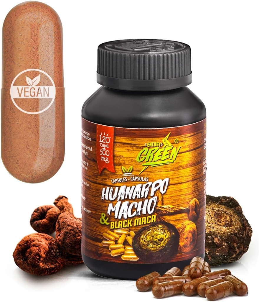Black Maca Root e Huanarpo Macho Capsule l 100% Natural Energizer e Booster l Immune Support for Men (1500mg per Serving) l Maschio Salute flessibile l Ande