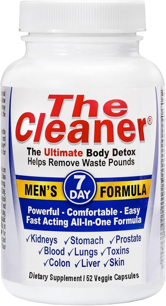 Centuryn Systems The Cleaner Detox, Formula di pulizia interna completa da 7 giorni per gli uomini, Support Digestive Health, 52 capsule vegetariane