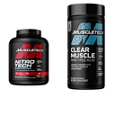 Muscletech Whey Protein Powder Nitro-Tech Whey Protein Isolate & Peptide & Clear Muscle Post Workout Recovery | Muskelaufbau für Männer & Frauen