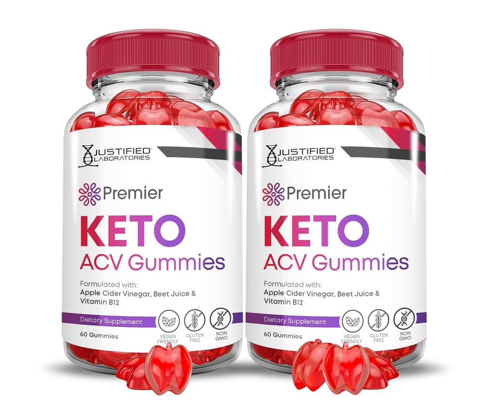 (2 Pack) Premier Keto ACV Gummies Premier Keto Gummies Avanzato 1000MG Aceto di sidro di mele formulato con polvere di succo di barbabietola di melograno B12 Vegan Non OGM 120 Gummys