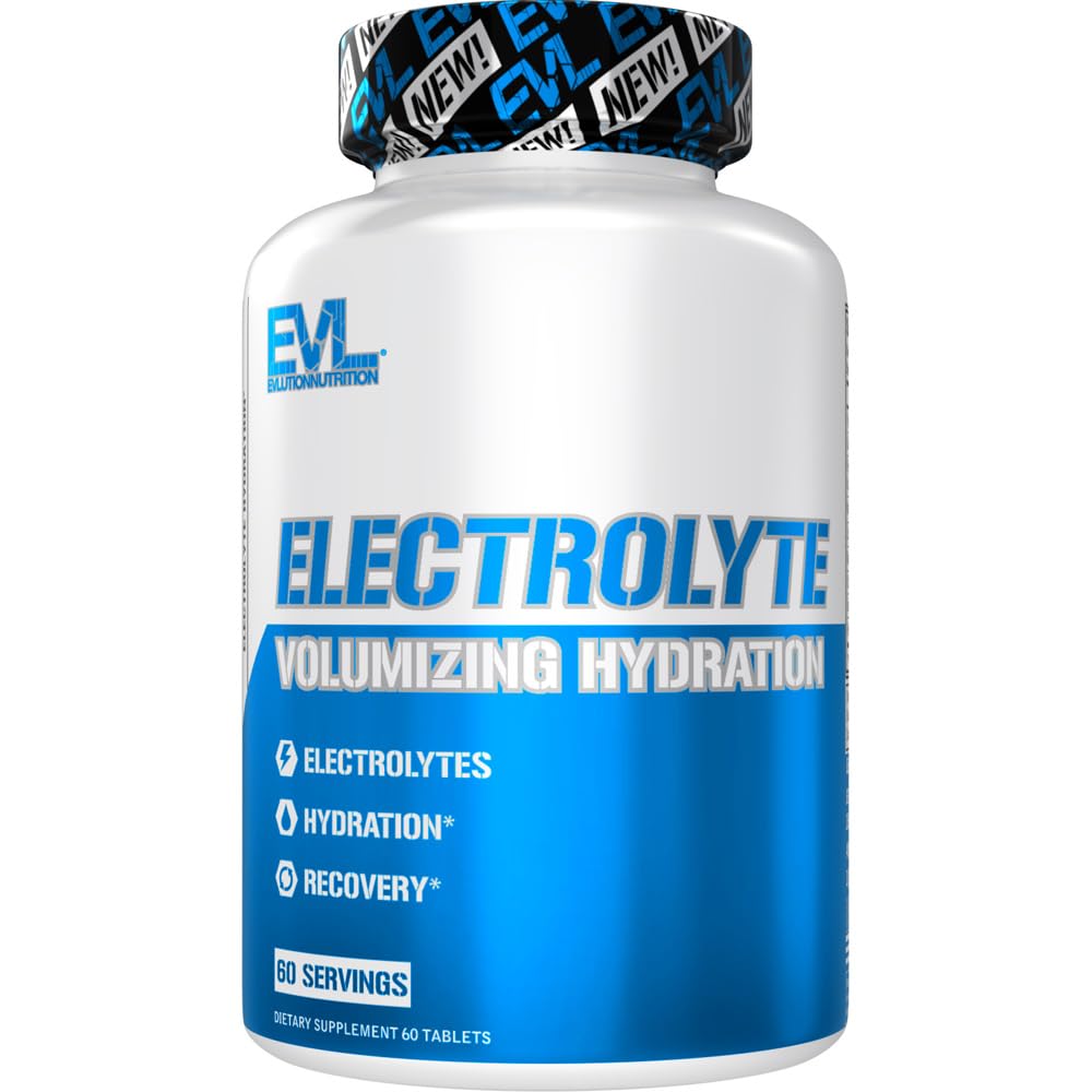 Evlution Nutrition Volumizing Electrolyte Hydration Tablets - Rapid Rehydration Supplement - Recharge and Recover - Enthält 8 Key Electrolytes - Vegan, Glutenfrei und Keto Friendly - 60 Portionen