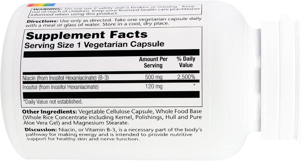 Solaray - No Flush Niacin, 500 mg, 100 Kapseln