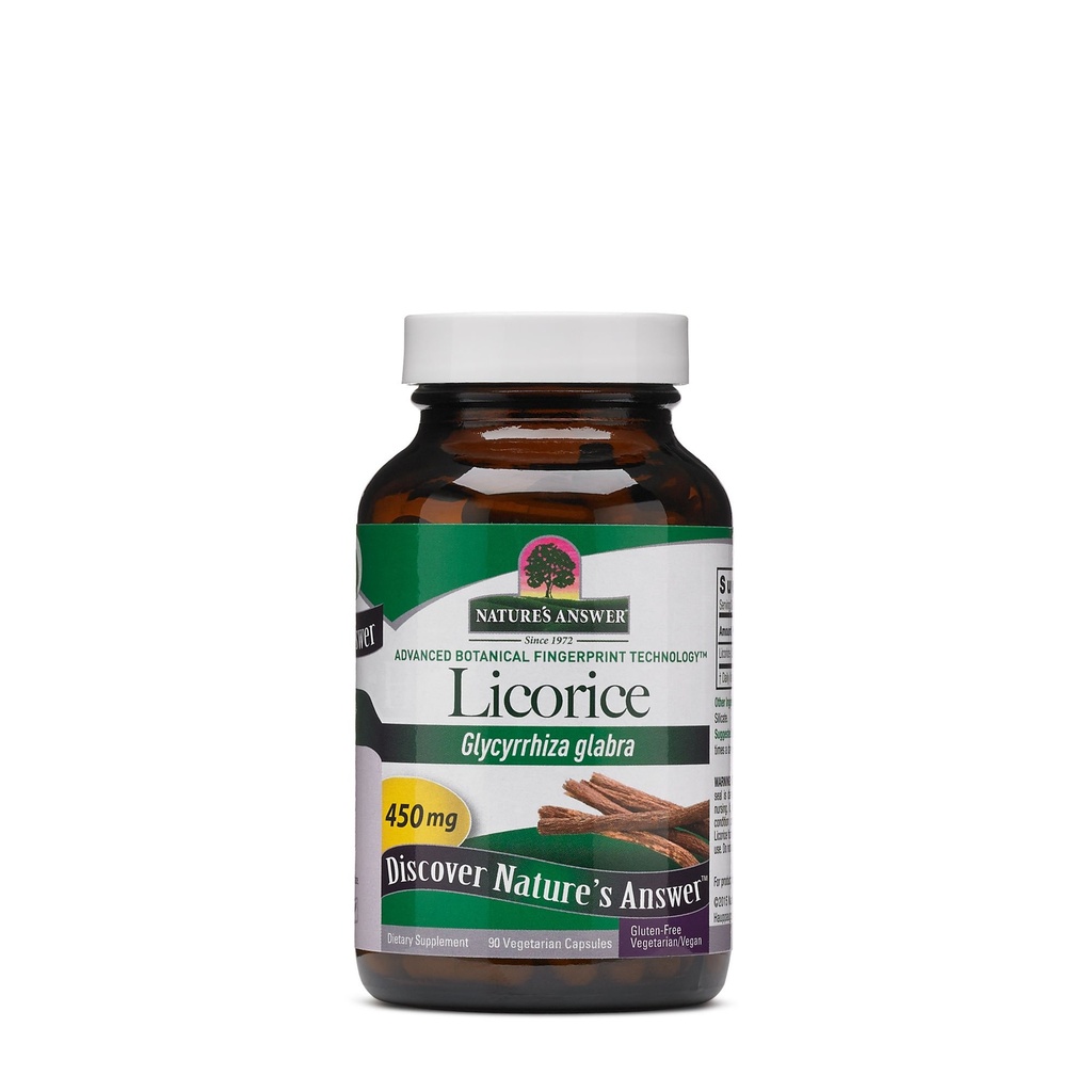 Nature's Answer Licorice Root 90 Kapseln - Verdauungs-, Immun- und Atmungshilfe - Vegetarisch, Vegan, Glutenfrei, Kosher Licorice Root Capsules - Unterstützt Haut