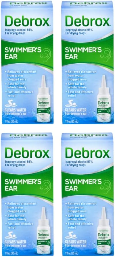 Debrox Swimmer's Ear Drying Drops für Erwachsene & Kinder, 1 Fl oz. (Pack mit 4)