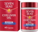 Seven Seas Cod Liver Öl hohe Stärke mit Omega 3 Plus Vitamine D & E 120 Kapseln