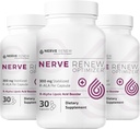 NERVE RENOW Optimizer, 3 Pack (90 Capsules) - 300 mg Acide Lipoïque R-Alpha stabilisé par Capsule pour le support naturel du malaise Nerve - Absorption rapide - Sûr et tout naturel