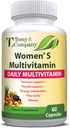 Tomy & Company Gluten-Free Vegetariano Donne Multivitamina con Zinco, B6, B12, Biotina e Altro - Capelli, Pelle & Unghie, Bone Salute, Sostegno Immune, Integratori di Vitamina Giornaliera Donna Capsule