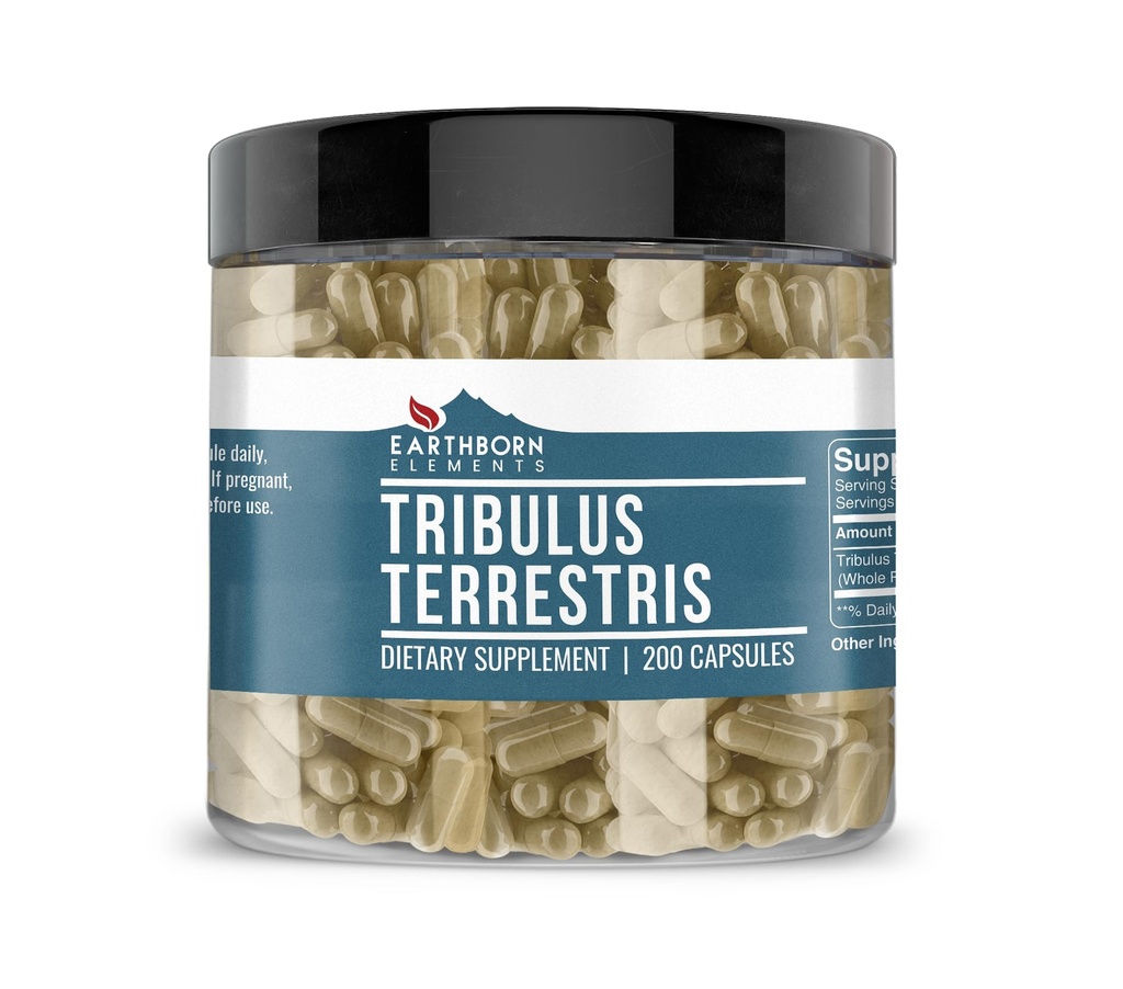 Earthborn Elements Tribulus Terrestris 200 Kapseln, Rein und unverdünnt, keine Zusatzstoffe