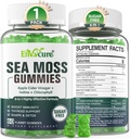 1Pack Sea Moss Gummies Zucchero-Free, Extra Forza Irish Moss Gel Supplement con Iodio, Clorofilla, Non filtrato ACV, D3, Burdock Root, Bladderwrack per Immune, Digestivo, Pelle, Capelli, Detư️x, Vegan