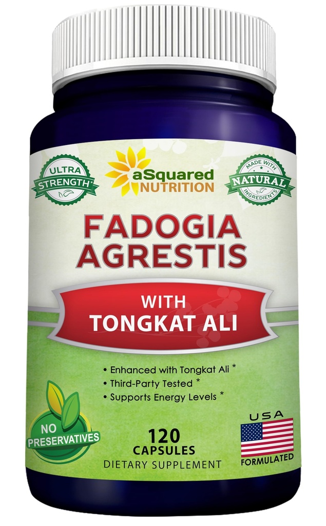 aSquared Nutrition Fadogia Agrestis 1000mg & Tongkat Ali 400mg - 120 Kapseln - Fadogia Agrestis Extraktergänzung und Pulverkomplex Pillen