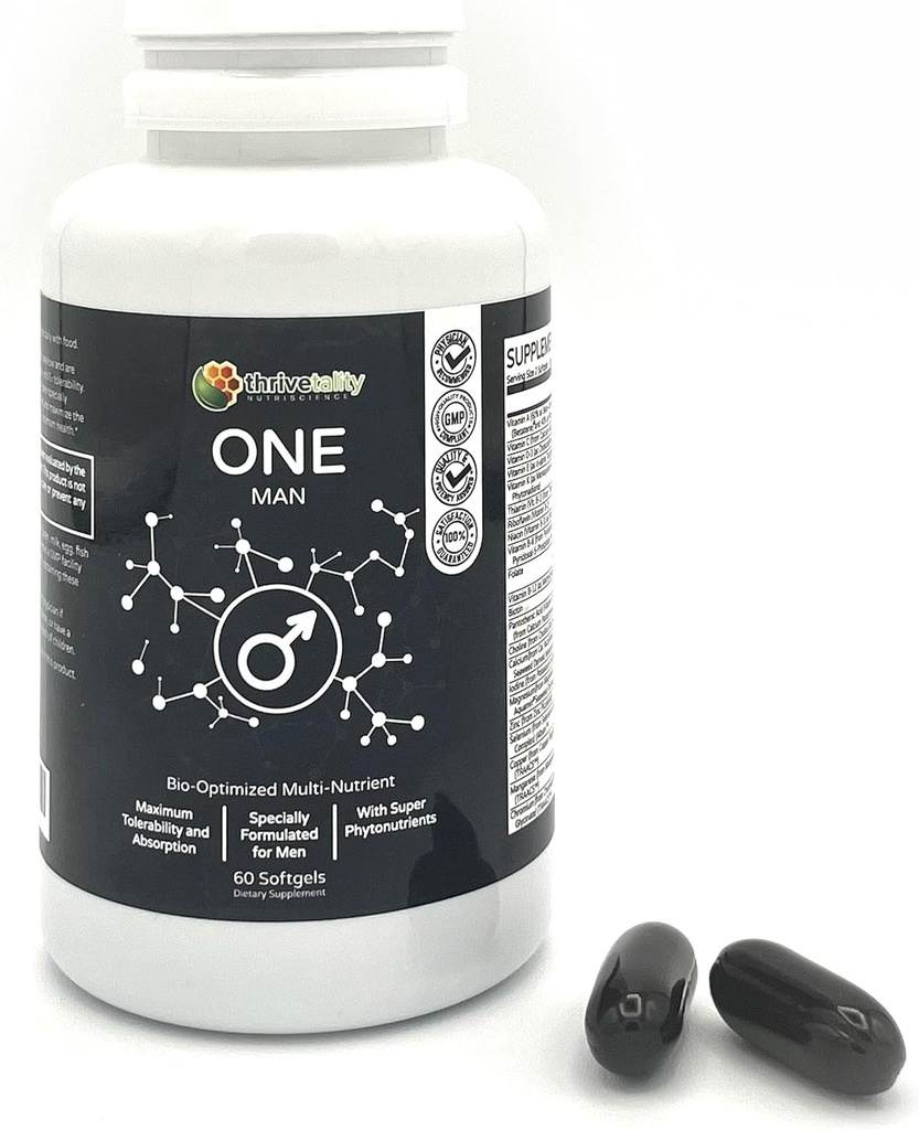 ONE Man Bio-Optimized Multi-Nutrient by Thrivetality | Multivitaminico maschile | #1 Physician Formulated | Clinically Proven | Max Tolerability & Absorption | Super Antiossidante Phytonutrients