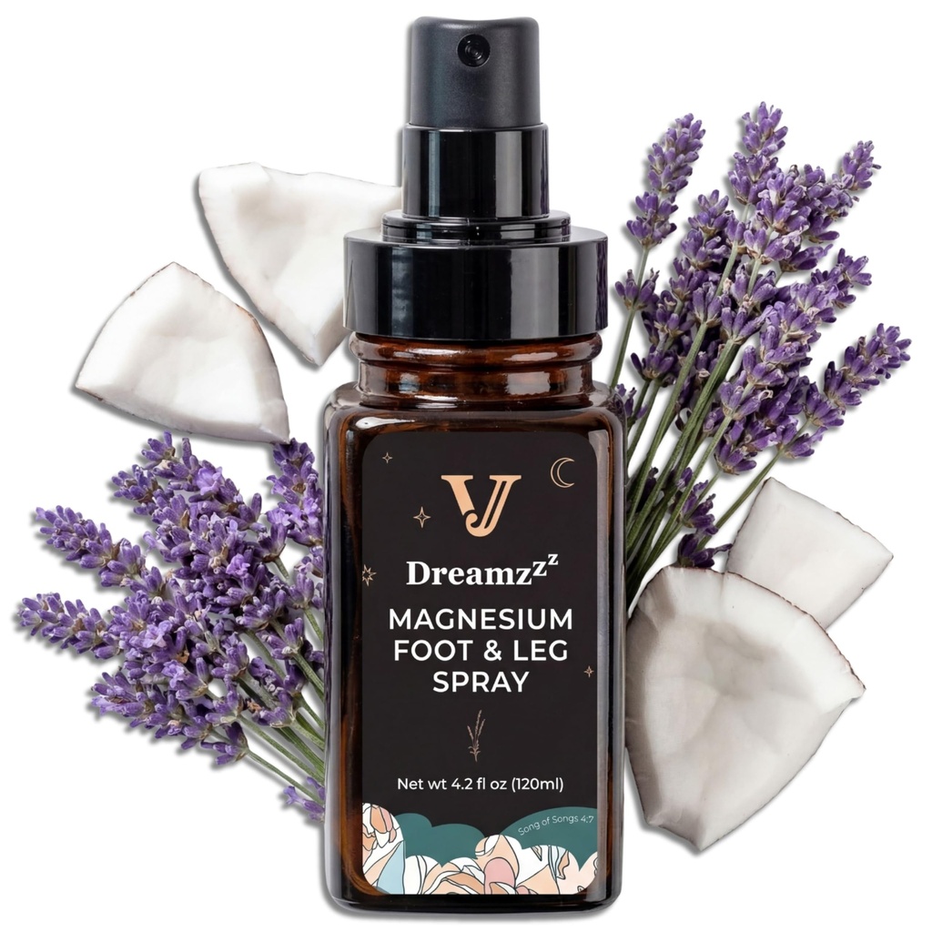 Dreamzzz Magnesium Spray per i piedi e il sonno – Olio di Magnesio di Formula Blended con Olio di Lavender & Coconut - Topical Magnesium Body Foot and Leg Spray per le donne - Ridotto Stickiness - 4.2 oz