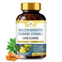 Organic Veda Mullein Turmeric Quercetin Lung Cleanse Capsule - Bioflavonoidi potenti, Superfruits Vitamin C, Bromelain, Mullein Leaf Extract - Bronchial & Clear Lungs Supplement - 60 Vegan Pills