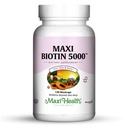 Maxi Health Biotin 5000 mcg – Haarhaut und Nägel Vitamine für Frauen & Männer – Hohe Potenz Vitamin B7 Ergänzung für Haarwachstum, starke Nägel & Gesunde Haut – Kosher, Doktor Formuliert – 120 Kapseln