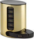 Daily Pill Organizer - (4 volte al giorno) Rimessaggio Stackable Medication - Scatola Premium settimanale AM/PM Pill con 7 vassoi e organizzatore di Medicina Quotidiano Stackable per Vitamine, Oli di Pesce e Supplementi, Oro