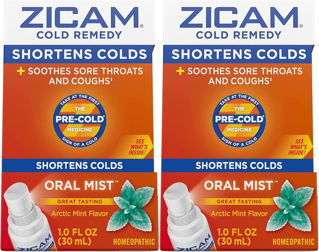 Zicam Cold Remedy Zink Arctic Mint Oral Mist, 1 Unze (Pack von 2)