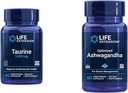 Prolongation de vie Taurine 1000mg et Ashwagandha 60 Capsules - Cerveau, coeur, foie Santé et supplément de gestion du stress