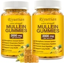 Mullein Gummies, 2000mg Bio Mullein Blatt Extrakt für klare Lunge, Boost Respiratory & Digestive, Immun Booster für Erwachsene & Kinder, Allergikerfreundlich, Non-GMO, 120 Gummies