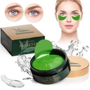 Tè verde Matcha Firming Eye Mask, 30 Coppie Collagen Patches per linee sottili, rughe, sotto il trattamento di occhi Bags & Puffy Eyes, Face Gel Pads che riducono i segni di invecchiamento