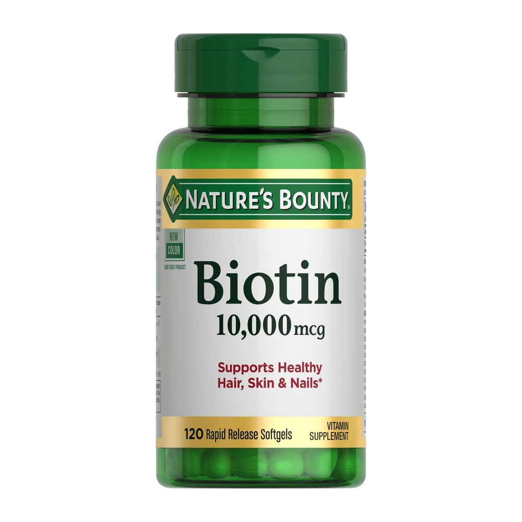 La Bounty Biotin Hair Skin e le Vitamine Unghie, Supporta Capelli Sani, Pelle e Unghie, 10.000 mcg, 120 Softgels (Pack of 1)