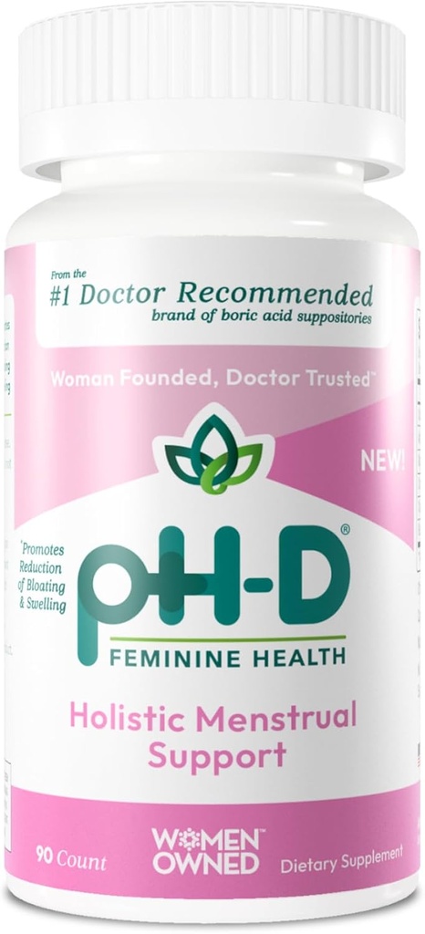 pH-D Feminine Health Support - ganzheitliche Menstruationsunterstützung - Oral Supplement mit Calcium, Magnesium, Kamille und schwarzem Cohosh - 90 Count