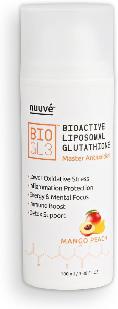 BIOGL3 Bioactive Liposomal Glutathione 446mg. Ultra Potent Pure Patentiert im luftlosen Dispenser. Schnelle Absorption, senkt oxidativen Stress und Entzündung. +Energie, Detox, Immun-Boost, Fokus