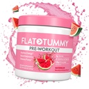 Flaches Tummy Pre Workout Pulver für Frauen – Energie, Ausdauer und Muskelunterstützung mit 3g Kreatin, 1,6g Beta-Alanin, Elektrolyte – Wassermelonenschlamm – 30 Portionen