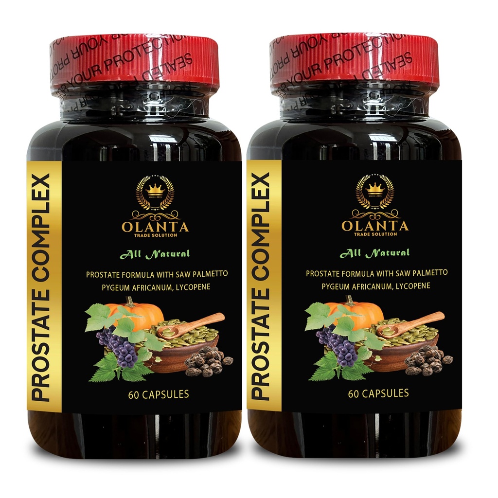 Complesso di prostata per gli uomini - Saw Palmetto, Licopene per la prostata, Estratto di Pygeum africanum, Cura della prostata, Supporto di erbe della prostata, Estratto di semi di grano, Estratto di ortica - 2 bottiglie