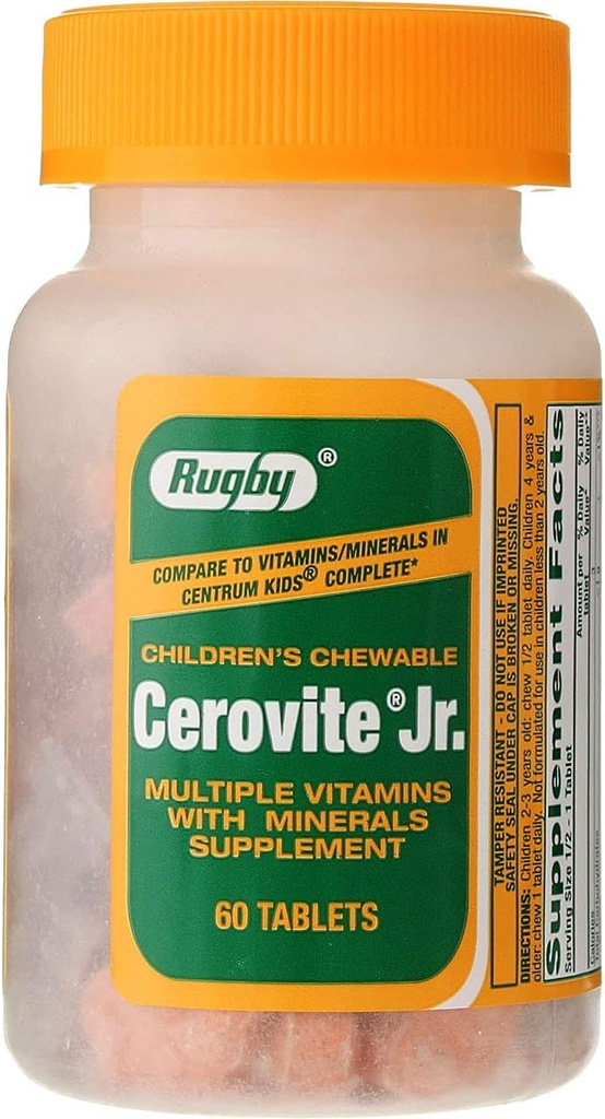 Rugby Cerovite Jr. Kinder Chewable 60 Tabs