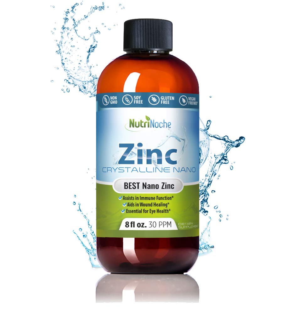 Flüssige Zink-Ergänzung von Nutrinoche: Organische Flüssigkeitstropfen - Ionic Zink und Picolinat Alternative - 99,99% Ultra Pure Crystalline Nanopartikel - für Erwachsene und Kinder - (8 oz)