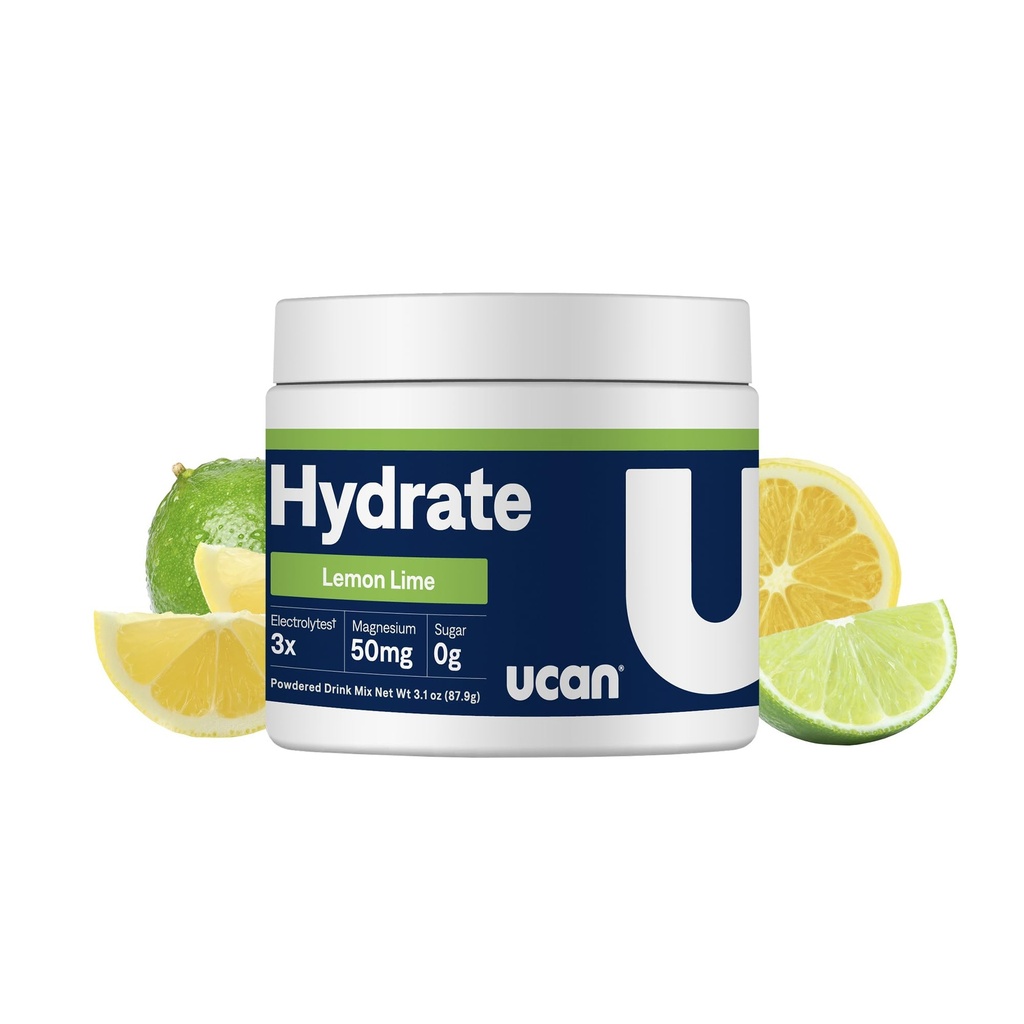 UCAN Hydrate Electrolyte Drink Mix (Lemon-Lime, 30 Portionen) Zuckerfrei, Keto-Friendly, Vegan, Non-GMO, Glutenfreies Elektrolytpulver mit Kalium & Magnesium für Läufer & Athleten